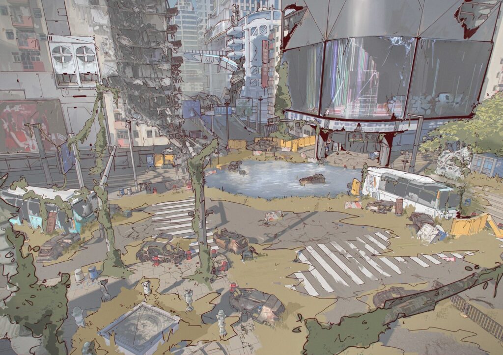 Infected City Sketch Lines 01 1